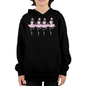 Skeleton Ballerinas Ballet Dance Cute Girl Halloween Costume Youth Hoodie - Thegiftio UK