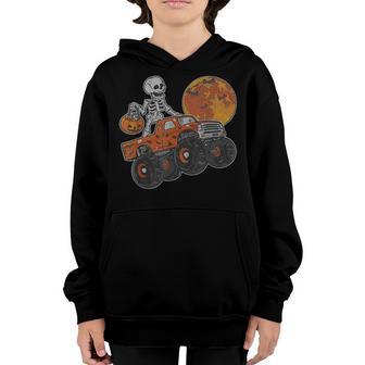 Skeleton Monster Truck Moon Candy Toddler Boys Halloween Kid V3 Youth Hoodie - Thegiftio UK