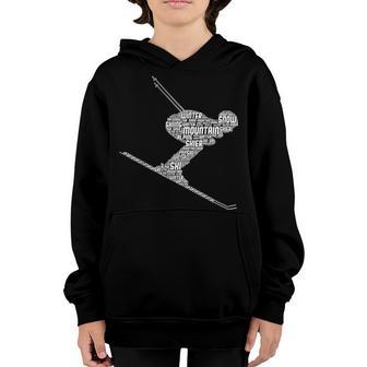 Skiing Ski Skier Men Boys Kids Youth Hoodie - Thegiftio UK
