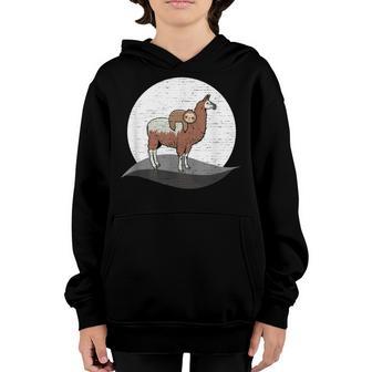 Sloth Riding Llama Funny Gift For Men Women Kids Youth Hoodie - Thegiftio UK