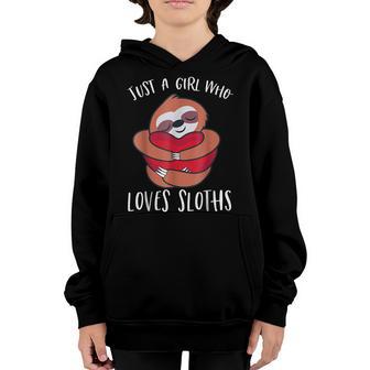 Sloth Women Girls Sloth Lover Valentines Day Girls Youth Hoodie - Thegiftio UK