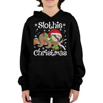 Slothie Xmas Cute Sloth Christmas Pajamas For Women Girls V3 Youth Hoodie - Thegiftio UK