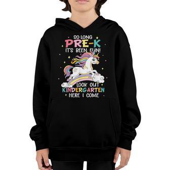 So Long Pre-K Kindergarten Here I Come Unicorn Graduation Youth Hoodie - Thegiftio UK
