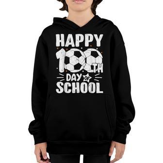 Soccer Happy 100Th Day Of School Kids Teacher Youth Hoodie - Thegiftio UK