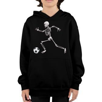 Soccer Skeleton Halloween Men Boys Soccer Player Halloween Youth Hoodie - Thegiftio UK