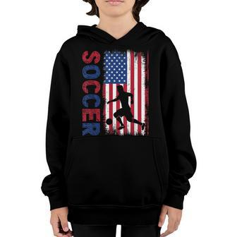 Soccer Usa Flag For Soccer Lover Man Woman Kids V2 Youth Hoodie - Seseable