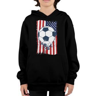 Soccer Usa Flag Soccer Ball Graphic Boys Kids Youth Hoodie - Thegiftio UK
