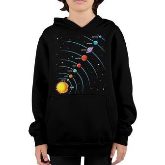 Solar System Colorful Space Planets Educational Kids Youth Hoodie - Thegiftio UK