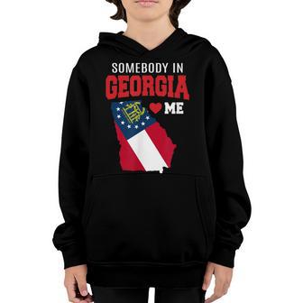 Somebody Loves Me In Georgia Girlfriend Boyfriend Bestie Ga Youth Hoodie - Thegiftio UK