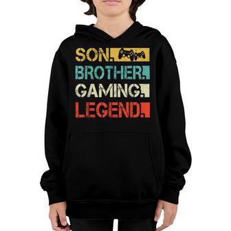 Son Brother Gaming Legend Video Gamer Gifts For Boys Kids Youth Hoodie - Thegiftio UK