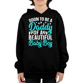 Soon To Be A Daddy Of A Beautiful Baby Boy Fathers Day Dad Youth Hoodie - Thegiftio UK