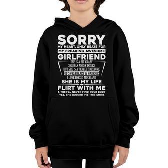 Sorry My Heart Only Beats For My Freaking Awesome Girlfriend V3 Youth Hoodie - Thegiftio UK