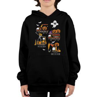 Spooky Construction Trucks Halloween Costume Toddler Boys Youth Hoodie - Thegiftio UK