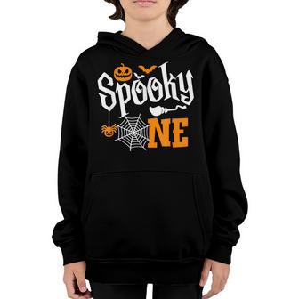 Spooky One Girl Halloween 1St Birthday Matching Family Youth Hoodie - Thegiftio UK