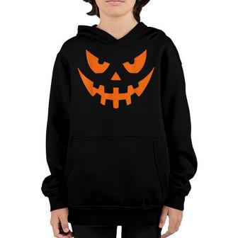 Spooky Pumpkin Face Halloween Funny Men Women Kids V2 Youth Hoodie - Thegiftio UK