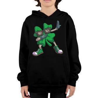 St Patricks Day Boys Kids Men Dabbing Shamrock Youth Hoodie - Thegiftio UK