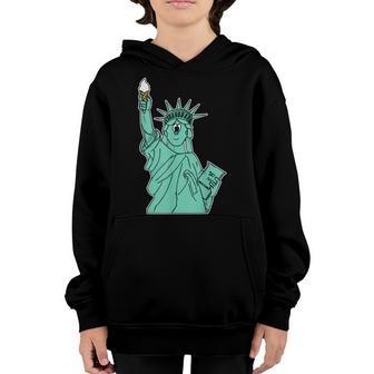 Statue Of Liberty Ice Cream Boys Girls Kids Funny 4Th July Youth Hoodie - Thegiftio UK
