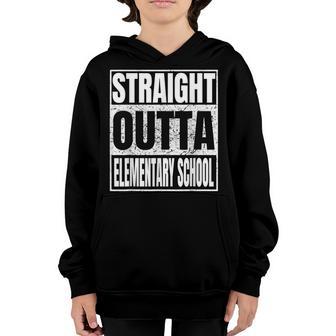 Straight Outta Elementary School Graduation Class 2023 Funny Youth Hoodie - Thegiftio UK