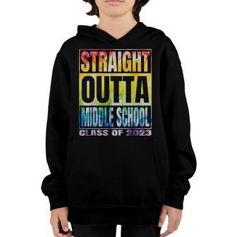 Straight Outta Middle School Class 2023 Tie Dye Graduation Youth Hoodie | Mazezy DE