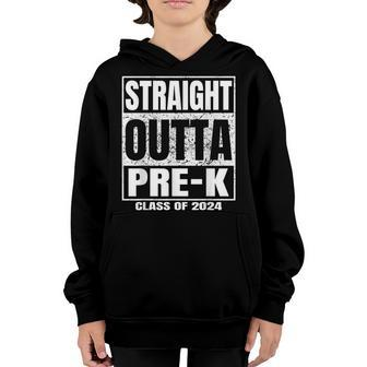 Straight Outta Pre-K School Class Of 2024 Funny Graduation Youth Hoodie | Mazezy