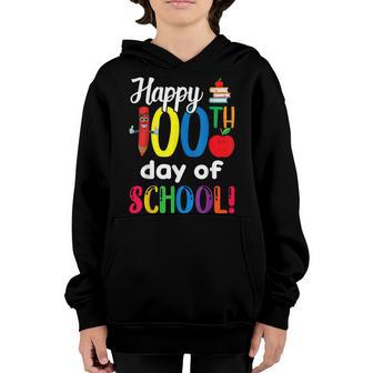 Student Kids Teacher Gift Happy 100Th Day Of School Youth Hoodie - Thegiftio UK