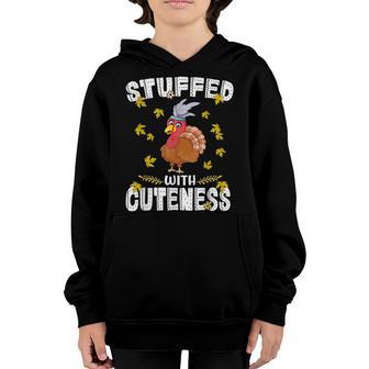 Stuffed With Cuteness Cute Thanksgiving Turkey Boys Girls Youth Hoodie - Thegiftio UK