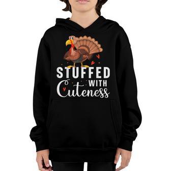 Stuffed With Cuteness Cute Thanksgiving Turkey Boys Youth Hoodie - Thegiftio UK