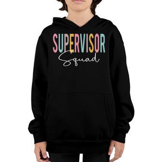 Supervisor Squad Colorful Appreciation Day Back To School Youth Hoodie - Thegiftio UK