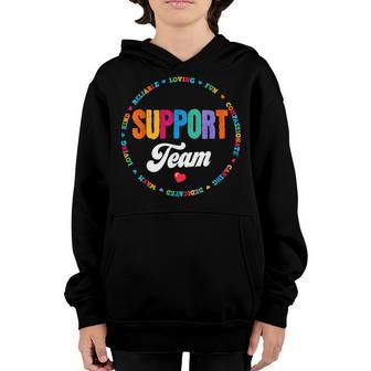 Support Team Crew Teacher Aides Teachers Squad Back School Youth Hoodie - Thegiftio UK