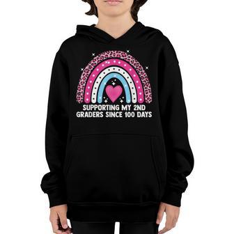 Supporting My 2Nd Graders Since 100 Days Teacher School Youth Hoodie - Thegiftio UK