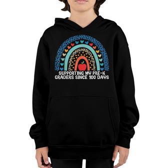 Supporting My Pre-K Graders Since 100 Days Teacher School Youth Hoodie - Thegiftio UK