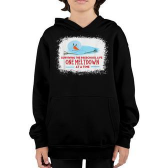 Surviving The Preschool Life One Meltdown At A Time Xmas Youth Hoodie - Seseable