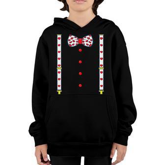 Suspenders And Hearts Bow Tie Boys Kids Funny Valentines Day Youth Hoodie - Thegiftio UK