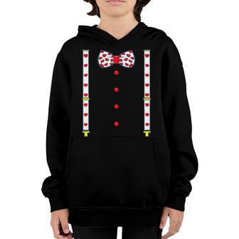 Suspenders And Hearts Bow Tie Valentines Day Funny Boys Kids Youth Hoodie - Thegiftio UK