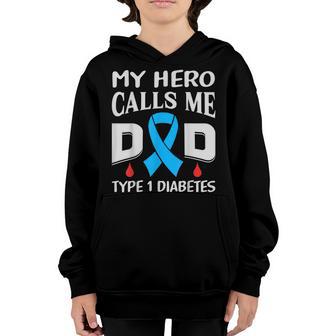 T1d Diabetic Type 1 Diabetes Awareness Father Dad Kid Youth Hoodie - Thegiftio UK