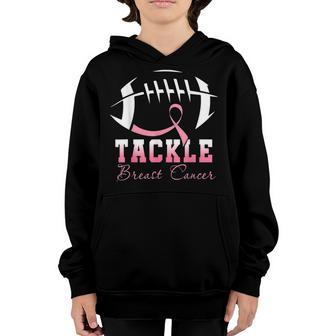 Tackle Breast Cancer Awareness Football Pink Ribbon Boys Kid V4 Youth Hoodie - Thegiftio UK