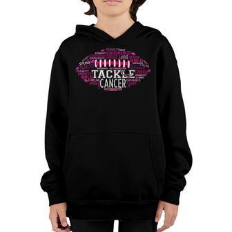 Tackle Football Pink Ribbon Breast Cancer Awareness Boys Kid V15 Youth Hoodie - Thegiftio UK