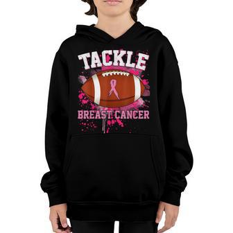 Tackle Football Pink Ribbon Breast Cancer Awareness Boys Kid V19 Youth Hoodie - Thegiftio UK