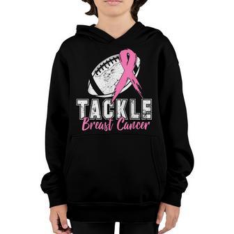 Tackle Football Pink Ribbon Breast Cancer Awareness Boys Kid V21 Youth Hoodie - Thegiftio UK