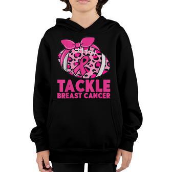Tackle Football Pink Ribbon Breast Cancer Awareness Boys Kid V22 Youth Hoodie - Thegiftio UK
