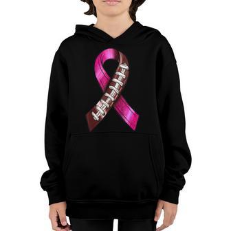 Tackle Football Pink Ribbon Breast Cancer Awareness Boys Kid V23 Youth Hoodie - Thegiftio UK