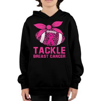 Tackle Football Pink Ribbon Breast Cancer Awareness Boys Kid V24 Youth Hoodie - Thegiftio UK