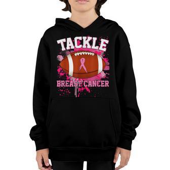 Tackle Football Pink Ribbon Breast Cancer Awareness Boys Kid V25 Youth Hoodie - Thegiftio UK