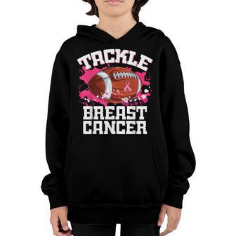 Tackle Football Pink Ribbon Breast Cancer Awareness Boys Kid V26 Youth Hoodie - Thegiftio UK
