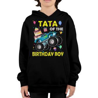 Tata Of The Birthday Boy Monster Truck Birthday Tata Youth Hoodie - Thegiftio UK