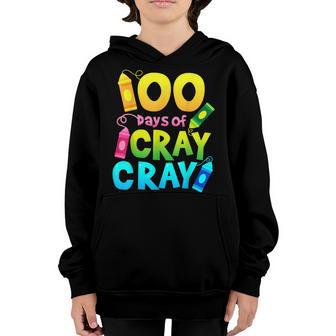 Teacher 100 Days Cray Cray Of School Gifts Boys Girls V2 Youth Hoodie - Thegiftio UK