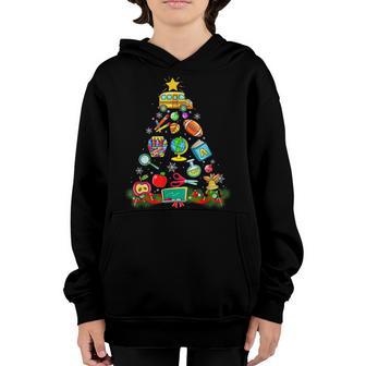 Teacher Christmas Tree Funny School Teaching Xmas Gifts Idea Youth Hoodie - Thegiftio UK