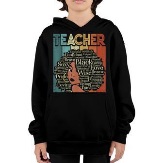Teacher Retro Afro Black Proud Girl Junenth History Month Youth Hoodie - Thegiftio UK