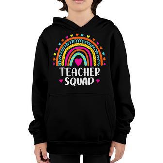 Teacher Squad 100Th Day Of School 100 Days Smarter Rainbow Youth Hoodie - Thegiftio UK