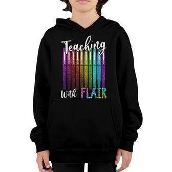 Teaching With Flair Teacher Pen Back To School Student Youth Hoodie - Thegiftio UK